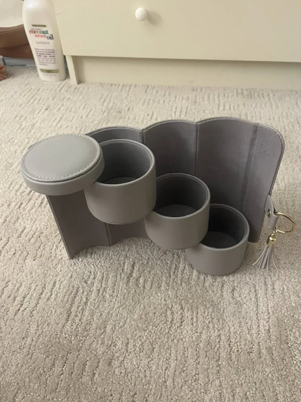 Vlando Gray Travel Jewelry Box